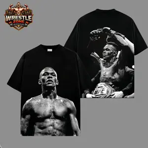 UFC Israel Adesanya Theme 2025-26 Summer Pure Cotton 100% Printed Loose Casual T-shirt Suitable for Both Men and Women