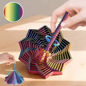 3D Printed Expanded Sensory Fidget Star with Dazzling Colors New Stress Relief Whirling Spiral Toy 11.7cm Diameter Hypnotizing Visual Fidget for Sensory Needs