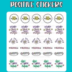Positive Sticker Sheet for Packaging and Cards - Office Stationery