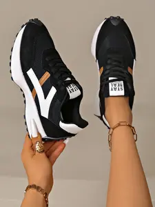 Women's Sporty Arisan Shoes Spring & Fall Elegant Fashion Casual Round Toe Low Top Lace-Up Thick Sole Breathable Outdoor Running Shoes