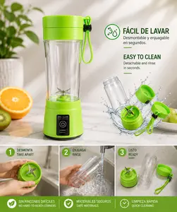 Portable Rechargable Blender/ Licuadora Portatil Recargable USB Cable, 6 Blades, 1 Speed