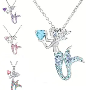 Mermaid Necklace Blue, Pink, Purple, Multi-Color