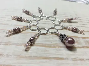 Beige & Peach Stitch Marker Set