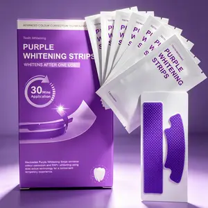 Teeth Whitening Strips, Professional Teeth Whitening & Color Correction, Purple Teeth Whitening Kit for Sensitive Teeth, Enamel Safe, Peroxide-Free for a Brighter Smile, 14 Strips 7-Day Supply