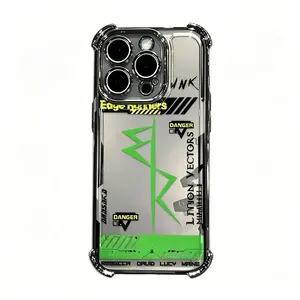 [Shockproof Phone Case] Electroplated Shockproof Cyberpunk Style Phone Case | Transparent Soft Back Cover for iPhone 17 16 15 14 13 12 11 Pro Max X XR XSMAX 8 7 Plus Samsung S21 S22 S23 S24 S25 Smartphone Protection