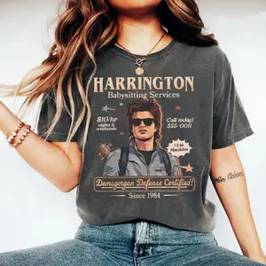 Harrington Babysitting Services T-Shirt, Funny Stranger Things Steve Graphic Tee