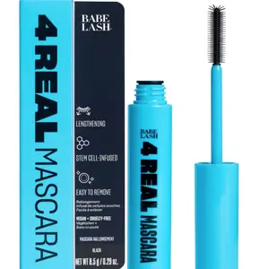 Babe Original 4 Real Mascara Black for Volume, Length, and Lift in Eyelashes, Defined & Flutterly Look, Vegan & Cruelty-Free