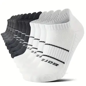 6 Pairs Men'S Summer Breathable Athletic Socks - Sweat Absorbent, Non-Slip, Arch Support, Elastic Cuff, Geometric Pattern, Ideal for Tennis, Running, Hiking, and Climbing, Sports Socks|Sleek Sock Design|Compression Socks