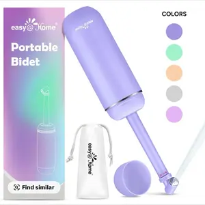 ￼ Easy@Home Portable Bidet for Personal Hygiene & Travel: Manual Squeeze, Battery-Free, Handheld Peri Bottle, 380ml Leakproof