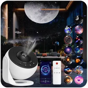 Pro Version Star Projector for Bedroom, HD 12 in 1 Film Discs Galaxy Light Planetarium Projector with Timer, White Noise, 360° Rotation, Bluetooth, Remote Control