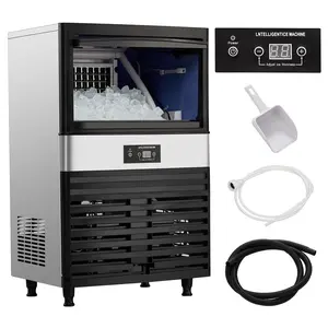 GARVEE 90lbs/24H Commercial Ice Maker Machine Stainless Steel Under Counter ice Machine with 33lbs Storage for Home, Bar Coffee Shop