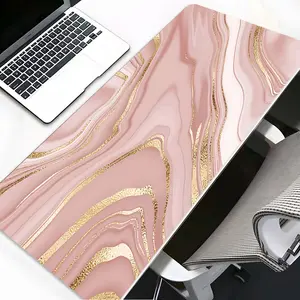 Rose Gold Marble Pattern Cute Mouse Pad, Large Gaming Mouse Pad,Aesthetic Desktop Drotection Pad,Washable Rubber Pad Non-Slip Lock Edge Multi-Size Mouse Pad Suitable For Home Office,Good Gift for Family and Friends, Desk Accessories