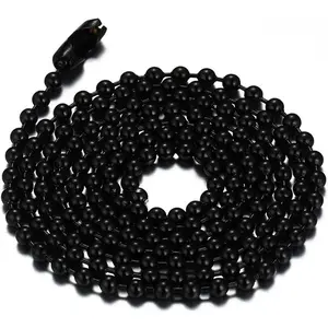 Titanium Stainless Steel Small Beads Ball Chain Necklace for Men Women 24-38 Inches Silver Black Gold