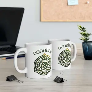 Personalized Trinity Celtic Knot Ceramic Coffee Mugs 11oz