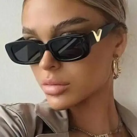Women's Vintage Sunglasses, Square Frame Sunglasses, Trendy Casual Full Rim Fashionable Frames Sunglasses for Everyday Use, Fashion Accessories for Outdoor Activities