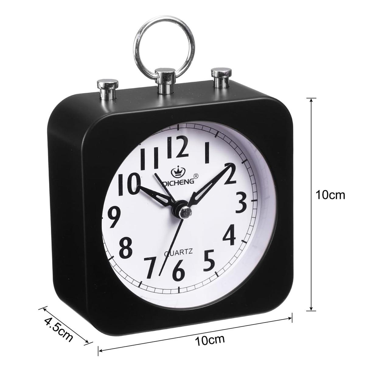 Retro Silent Analog Alarm Clock Battery Operated No Ticking Sound with Snooze for Bedroom