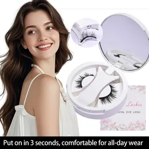 Magnetic False Eyelashes Set No Glue Needed Comfortable Soft Stem Natural Look Easy Wear Strong Magnet Reusable 1 Pair
