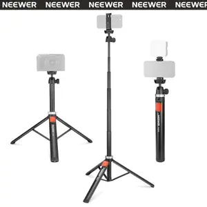 NEEWER TS05 Phone Tripod with Remote & Phone Holder, 65.2" All Metal Tripod Stand Compatible with iPhone Android GoPro Canon Sony DSLR, Portable Selfie Stick Tripod for Travel, Vlog, Video Recording & Live Streaming