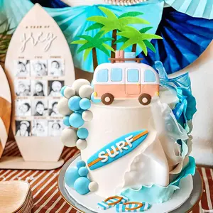 cake shed cake topper gender revealBeach Surf Wave Cake Topper - Surfboard, Swimming, Slippers, Lifebuoy, Surf Birthday Party Decoration