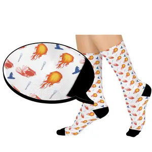 DnD Fireball Wizard Staff and Spell book D20 Crew Socks Everyday Comfort Print Comfortable