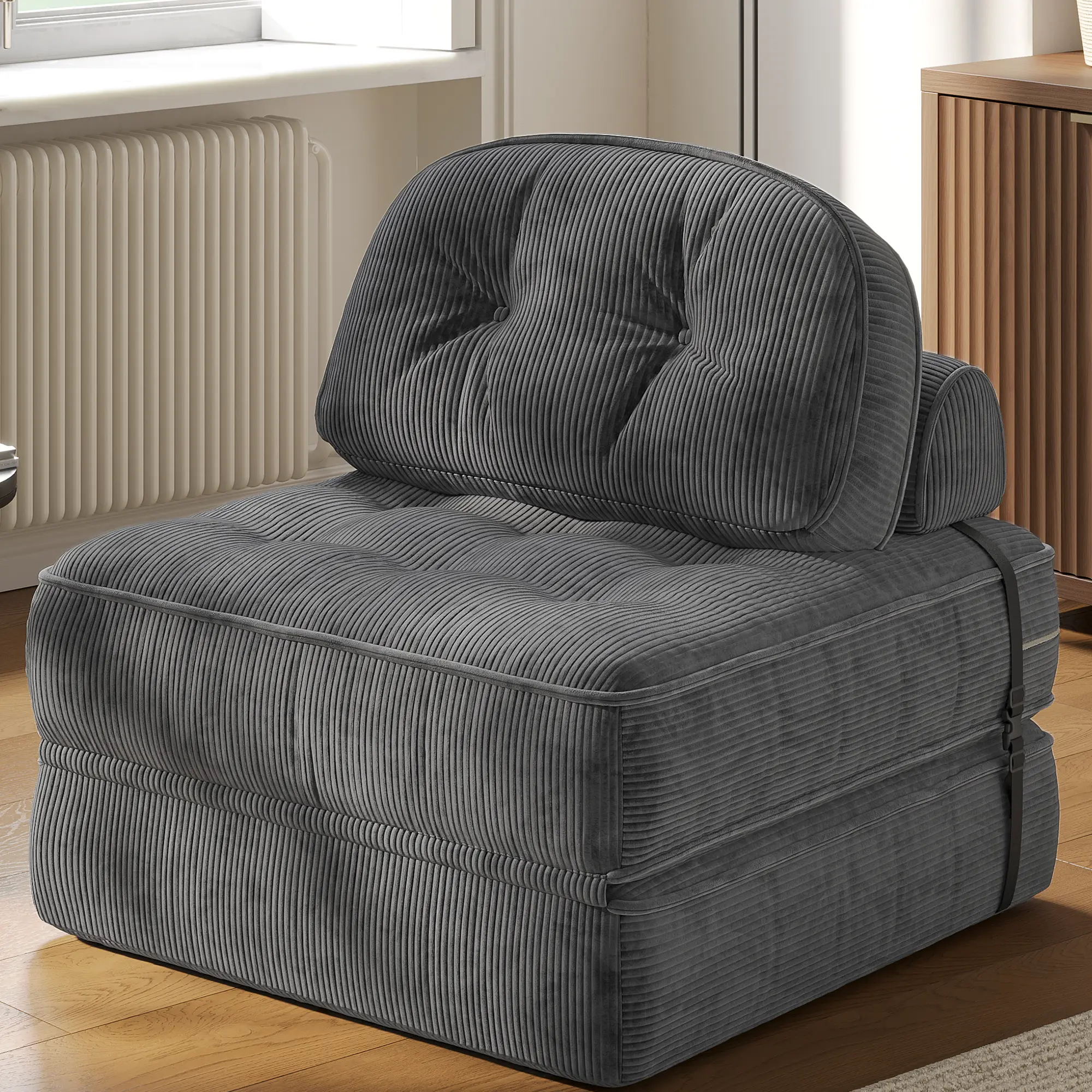 Ash Gray-ribbed Velvet