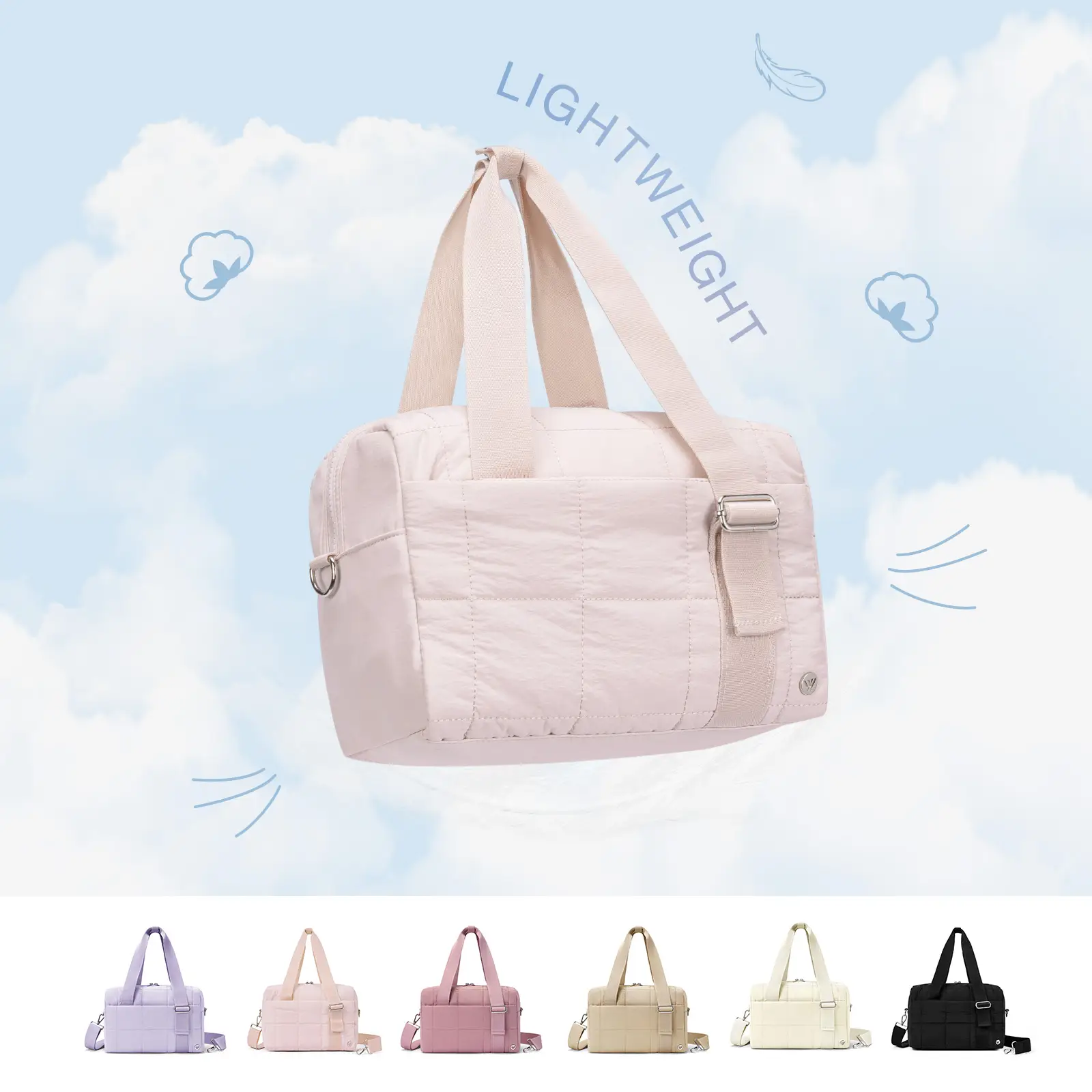 WESTBRONCO Puffer Women Gym Crossbody FASHION bag Quilted Lightweight Waterproof Hand Shoulder Bag Capacity Duffel Bag For Travel Fitness Ipad BAG FOR