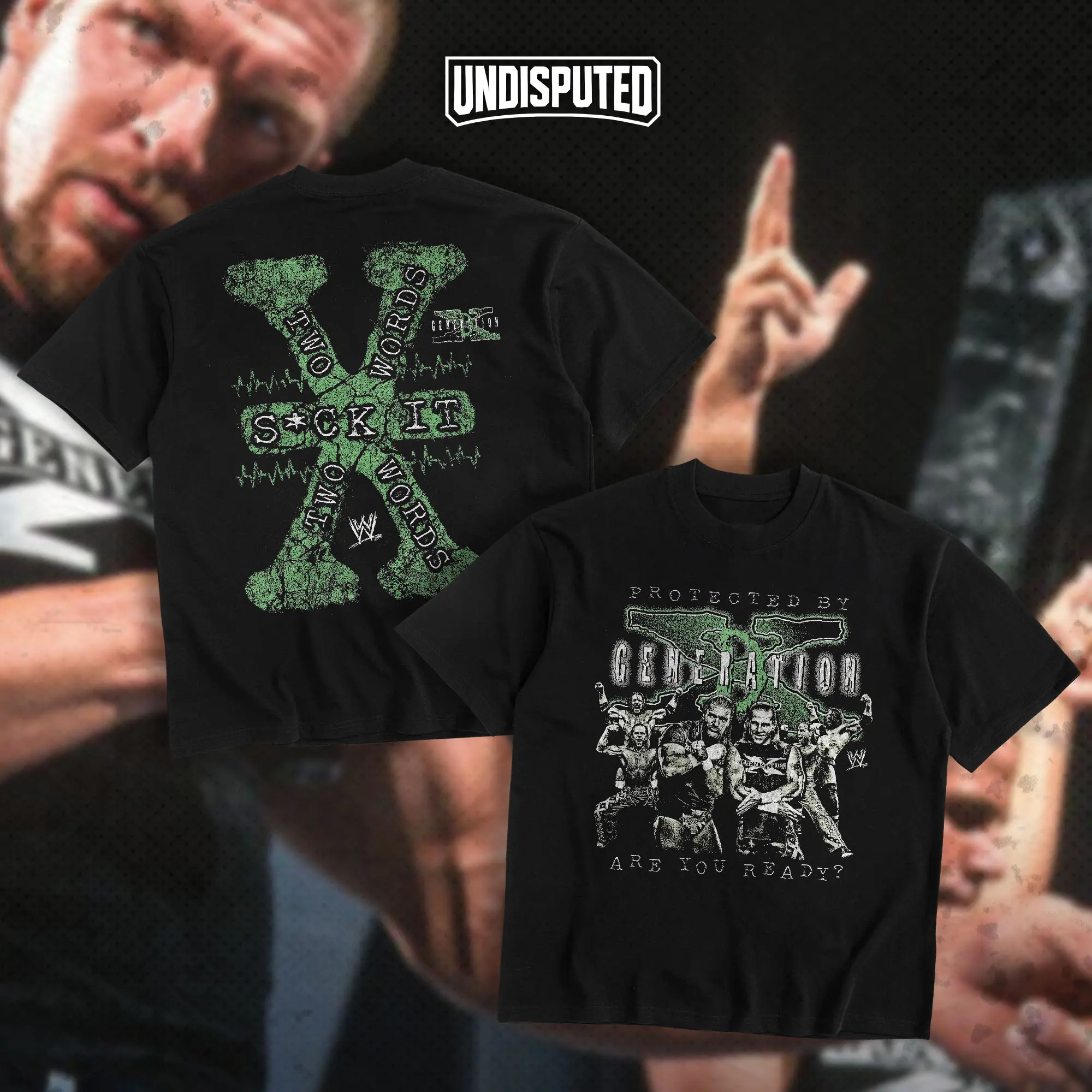 UNDISPUTED D-Generation X WWE Heavy Cotton Unisex Shirt DX Tshirt Triple H Shawn Michaels Shirt Wrestling Fan Apparel Menswear Direct-to-garment Breathable Printing