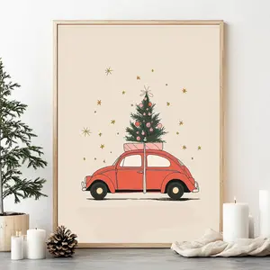 Vintage Christmas Poster ,Christmas Decor, Modern Holiday Decor,  Cozy Christmas Decor