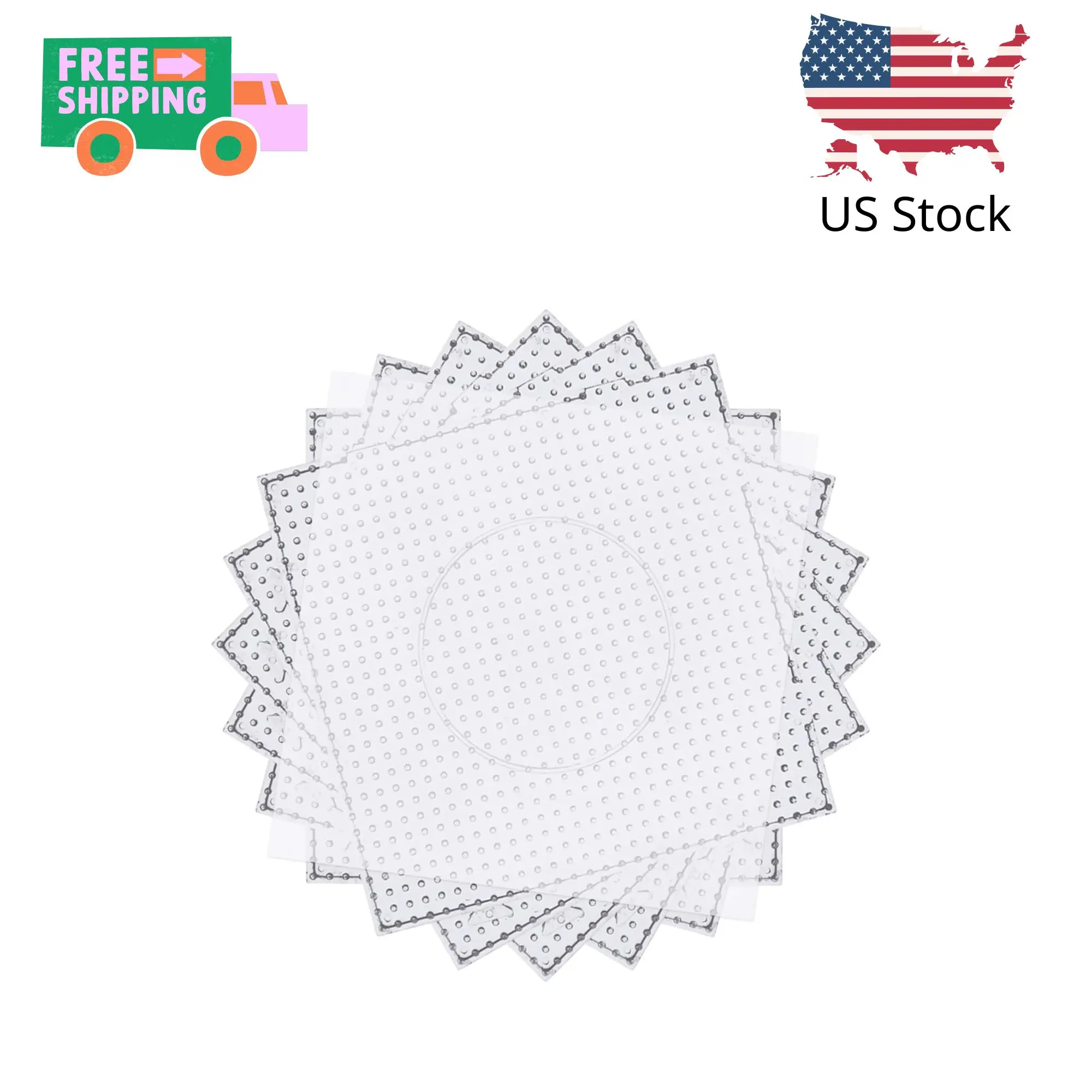 6 PCS 5mm Fuse Beads Pegboards Kits, Plastic Bead Boards with 4 PCS Ironing Paper
