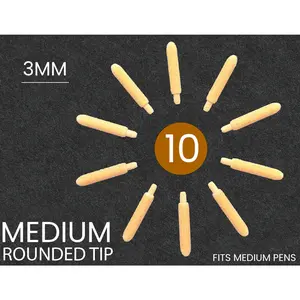 10 Replacement ROUND Fiber Nibs For Tooli-Art Medium Paint Pens - 3.0MM