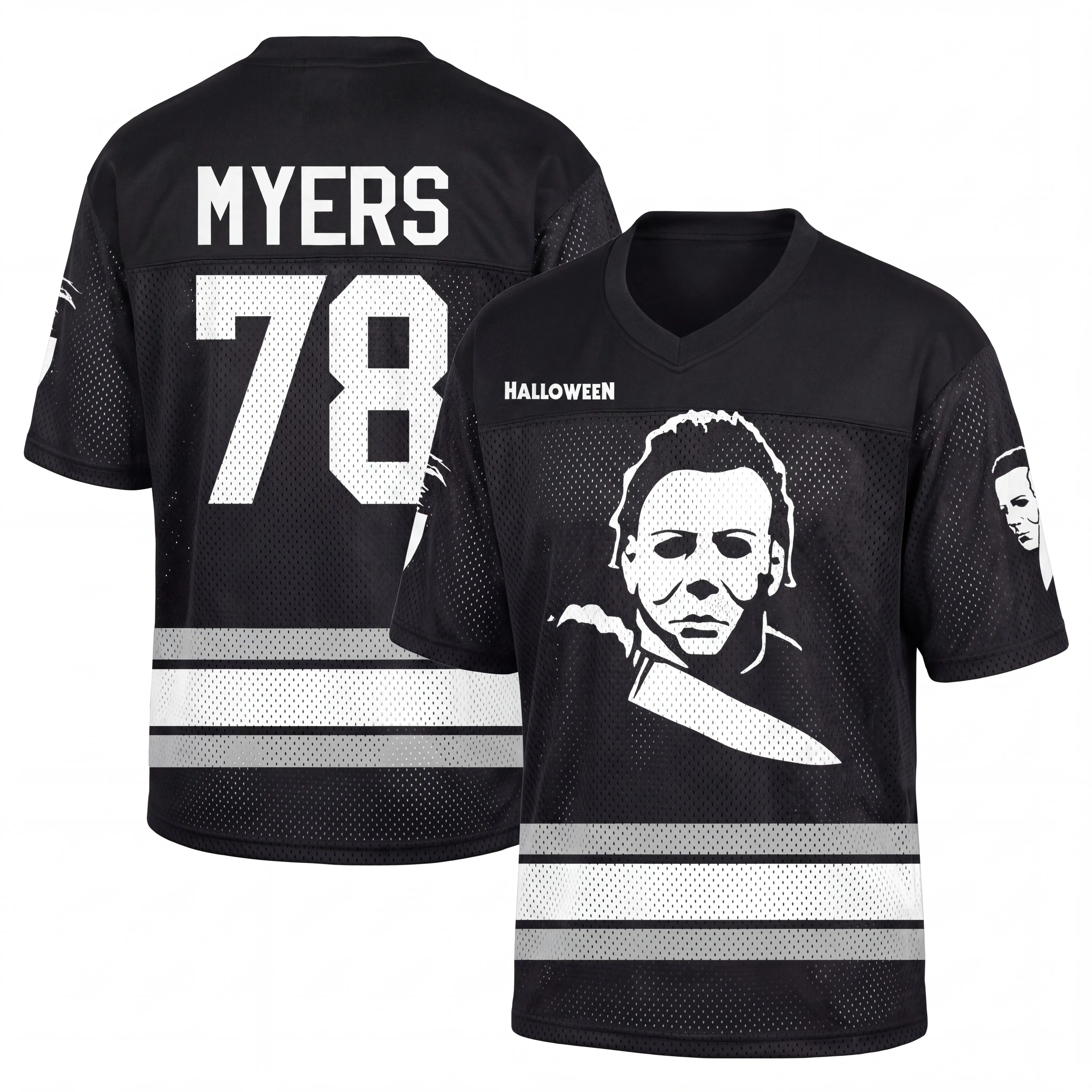 Halloween Mesh Jersey, Horror Movie Jersey, 78 Custom Football Shirt, Spooky Season Streetwear, Halloween Costume Top, Slasher Movie Apparel