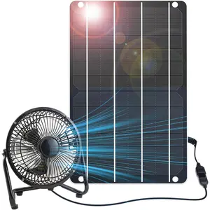 Mini 6W Solar Panels Chargers USB 5V Small Monocrystalline Power Emergency Panels IP67 Waterproof for Outdoor Security Camera Fans Flashlight Pond Air Bubbler Fish Tank Oxygen Pump