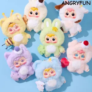 ANGRYFUN Huggy Ice Cream Plush Blind Boxes – Cute Pet Keychain Plush Doll Backpack Charm Mystery Collectible Birthday Gift Single Box (Free Random Cute Acrylic Keychain)