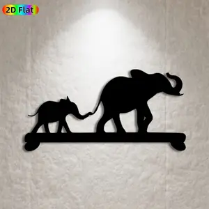 1pc Elephant Family Metal Wall Art, Heartwarming Elephant Family Statue Mural, Ideal Gift for New Year, Easter, Animal & Family Decor Enthusiasts,  Wall Sculptures, Perfect for Home Wall & Garden Fence, Charming Indoor & Outdoor Decor