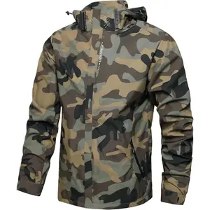 Men's Lightweight Waterproof Hooded Shell Rain Jacket Outdoor Hiking Windbreaker Raincoat