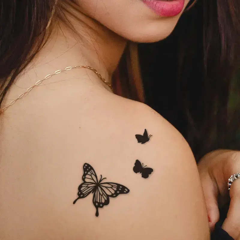 A Temporary Butterfly Tattoo Sticker, Black and White Waterproof Body Art Sticker, Suitable for Arms, Wrist and Shoulders, Long-Lasting Realistic, Fashion Accessories, Suitable for Parties, Events and Summer Outwear-Black Friday Deals A Temporary Butterfly Tattoo Sticker, Black and White Waterproof Body Art Sticker, Suitable for Arms, Wrist and Shoulders, Long-Lasting Realistic, Fashion Accessories, Suitable for Parties, Events and Summer Outwear-Black Friday Deals