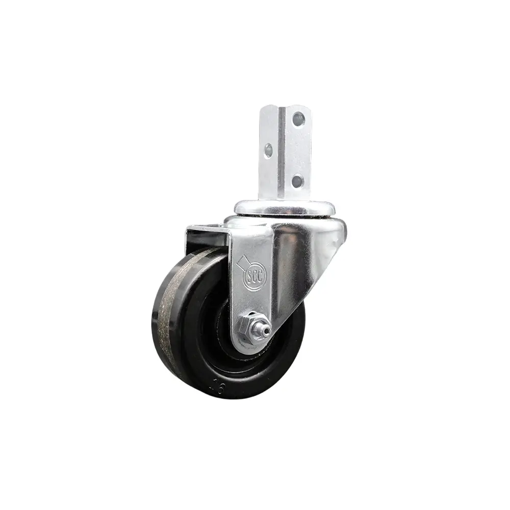 Service Caster SCC-SQ20S3514-PHS-34 Resin Casters with 0.75-2 in. Square Stem Design, 3.5 x 1.25 in. Black Phenolic Wheel, 3 Mounting Holes, 300 lbs Load Capacity for Shop Projects, Industrial Equipment, Material Handling