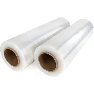 IDL Packaging 18" x 1000' 115 Gauge Strong Hand Stretch Wrap Roll (Pack of 2 Rolls) - Extra Sticky Clear Stretch Wrap Film for Moving and Packing - Tear-Resistant Plastic Wrap for Moving and Shipping
