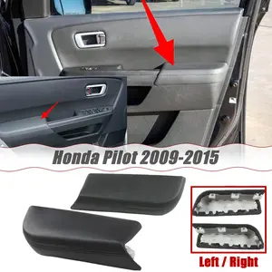 MUTUSAISI Front door armrest cover leather lid for Honda Pilot 2009-2015 Black Accessories
