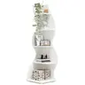 LITTLE TREE Modern 5-Tier Wall Corner Bookshelf, Stylish Corner Small Bookcase Storage Rack Plant Stand with Unique Shape for Living Room, Home Office, Bedroom, and Entryway Decor Shelves