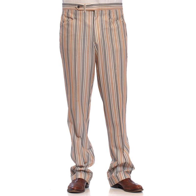 1960S GLEN OAKS Striped Polyester Men's Pants