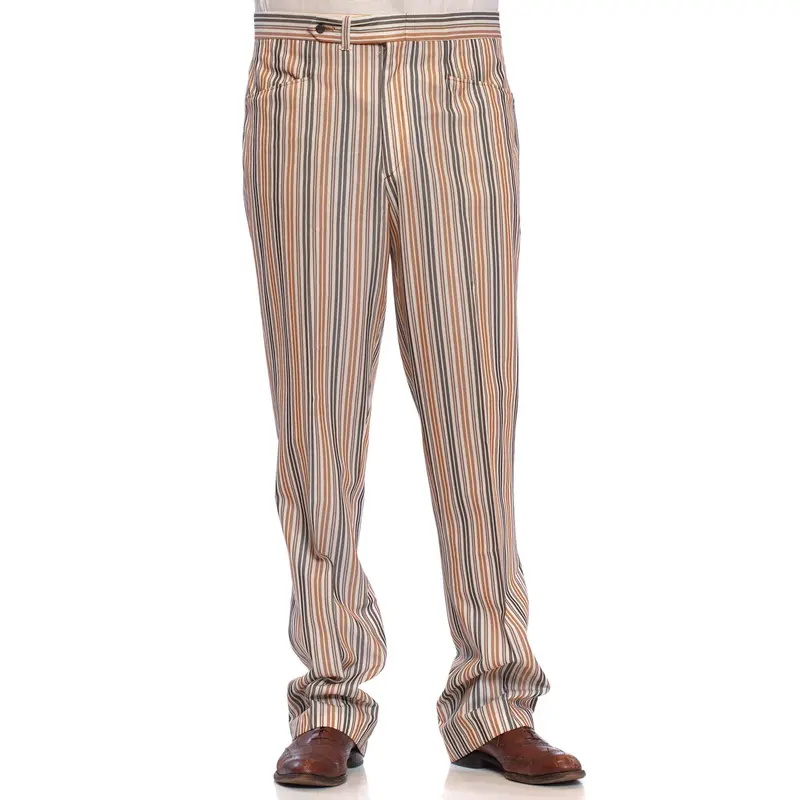 1960S GLEN OAKS Striped Polyester Men's Pants