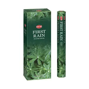 Hem First Rain Incense Sticks (120 Sticks, 6 Boxes Inside) - 9 Inches Long, 20g per Box - Perfect for Meditation, Creating A Serene Ambiance and Revitalizing Your Surroundings