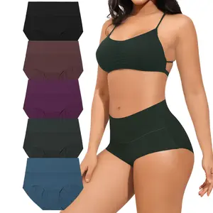 LEVAO 5 Pack Seamless High Waisted Underwear – Elegant Full Coverage No Show Briefs, Stretch & Breathable Comfort Panties for Women