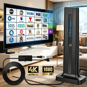 450 Miles Long Range HDTV Antenna Indoor Digital 4K 1080P USB Powered Remote Control Black