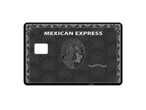 Black Mexican Express Credit Debit EBT Chip Card Vinyl High Gloss Cover Sticker Decorative Waterproof Stain Resistant