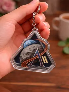 Artemis II Keychains, NASA Retro Bagtag, Space Logo, Gift for Space Lover