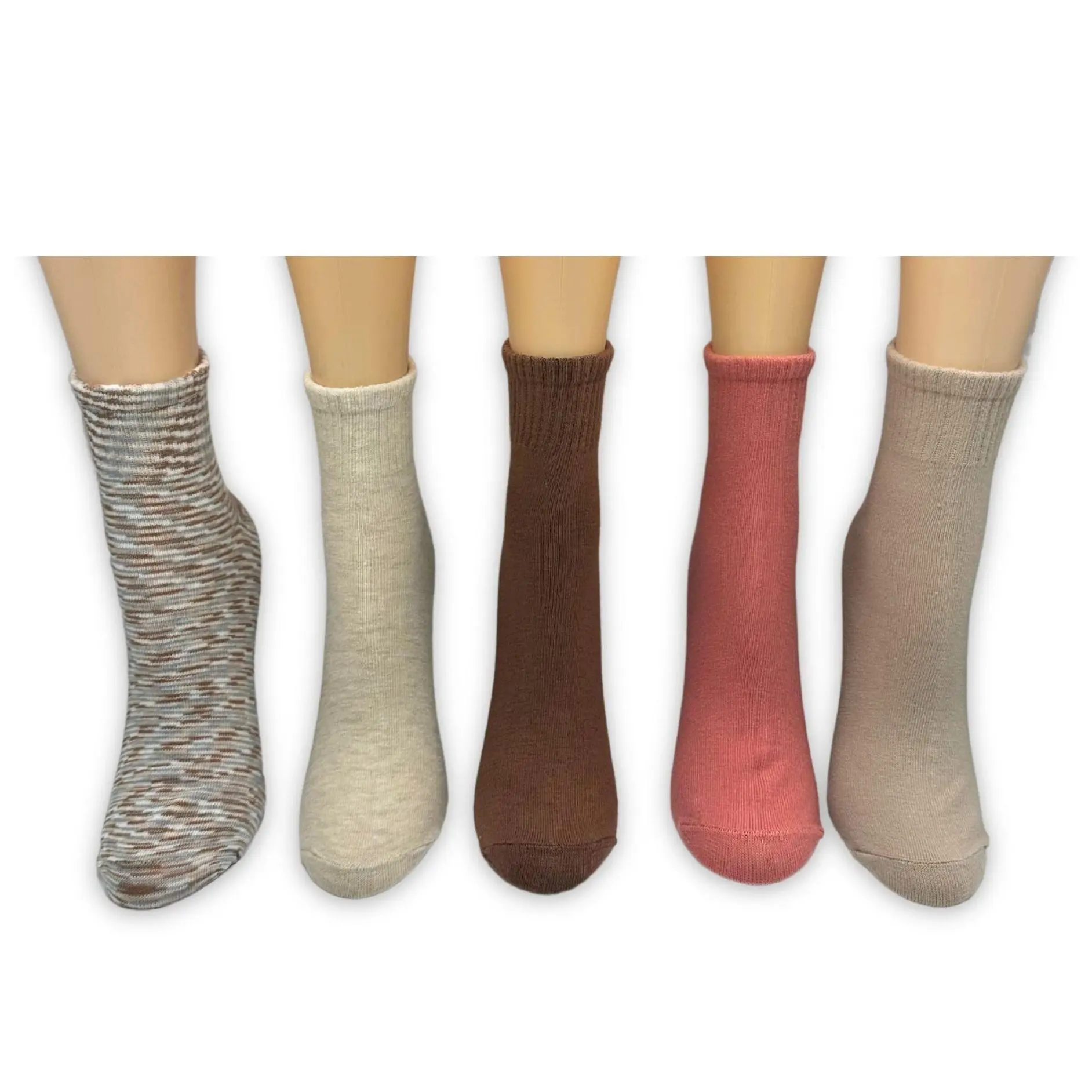 Brookstone Ladies' Set of 5 Ribbed Crew Ankle Socks