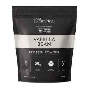 Just Ingredients Vanilla Bean Protein Powder - NSF - 25 Servings | 100% Grass-fed Non-denatured Whey| Supplement | Fitness | No Artificial Flavors