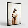 NBHYK Jesus Embracing Woman Canvas Wall Art Eco-Friendly Fade-Resistant Waterproof UV-Protected Vibrant Colors Frame-Style for Church Home Living Bedroom Dining Office Prayer Room Decor Artwork